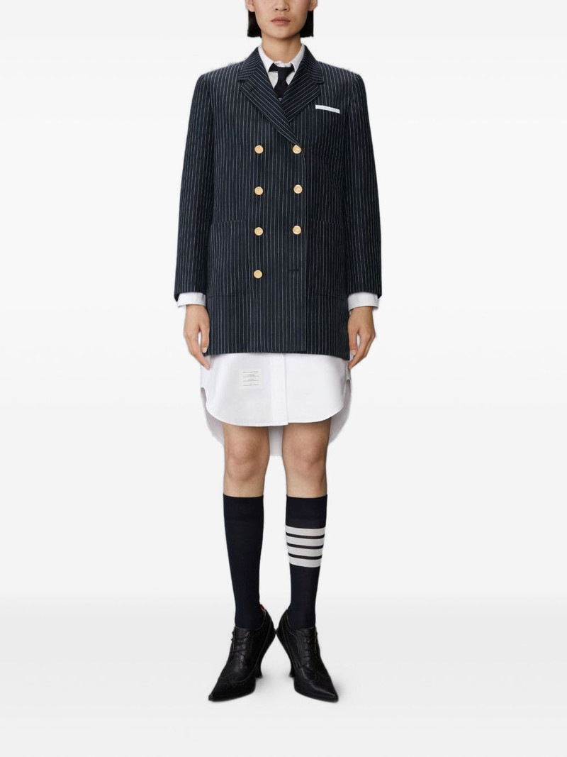 Thom Browne pinstripe double-breasted jacket outlook