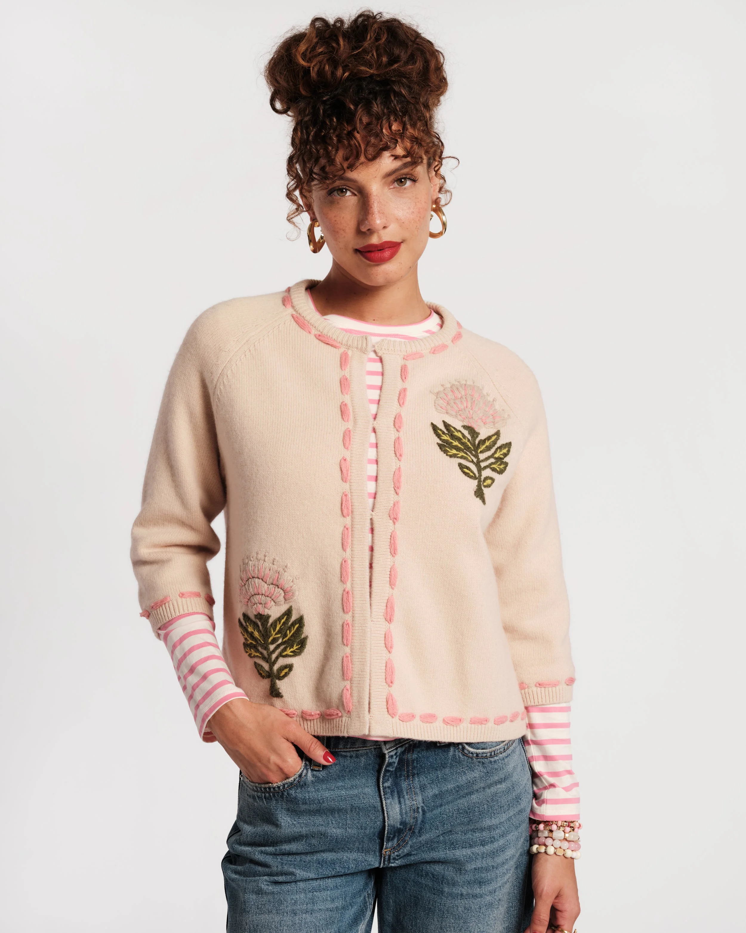 Border Flower Cardigan - 1