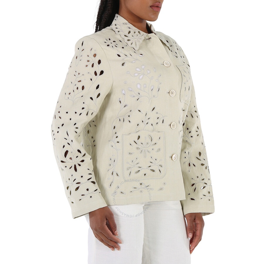 Chloe Ladies Embroidered Overshirt Jacket - 4
