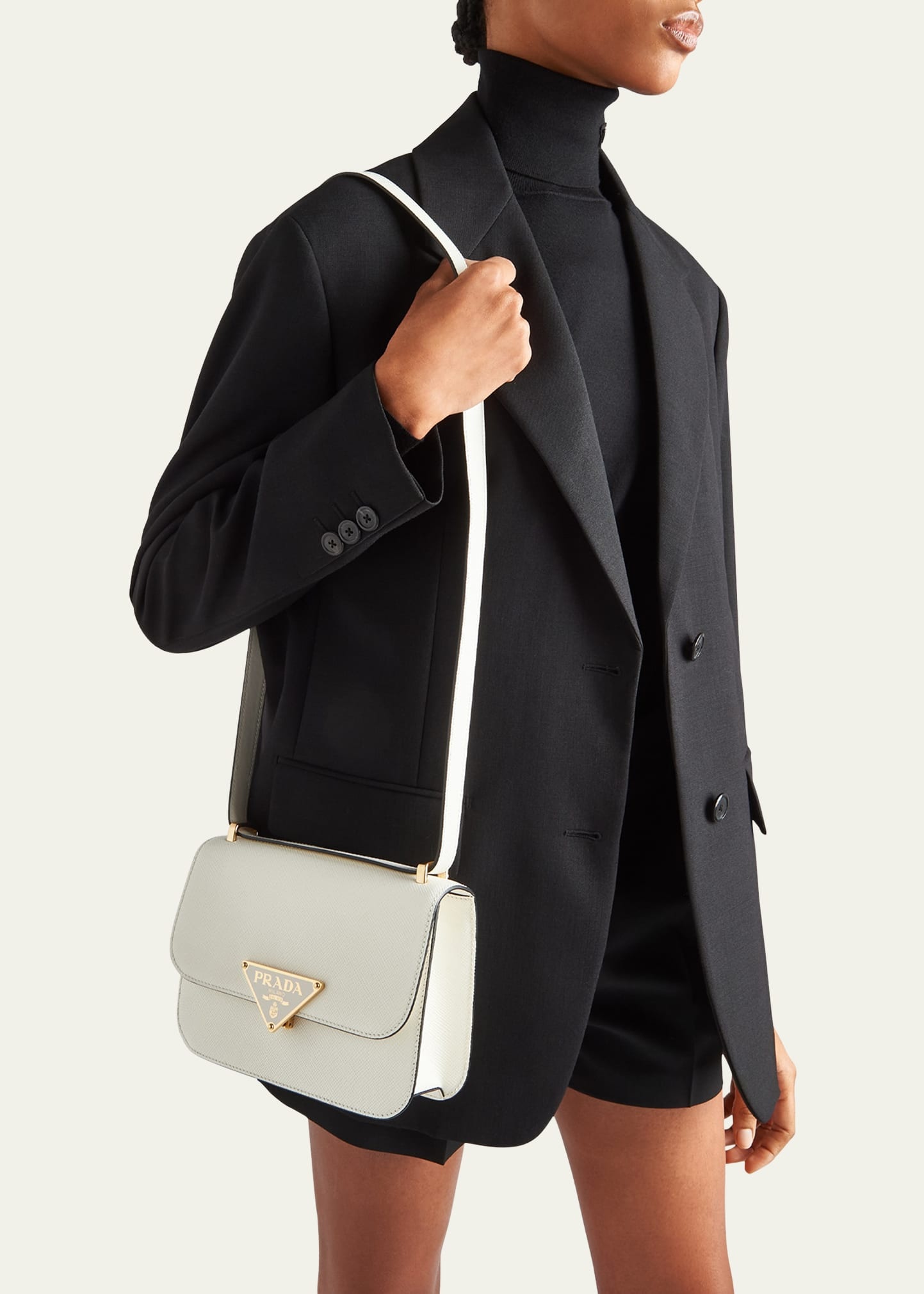 Triangle Logo Flap Leather Crossbody Bag - 2