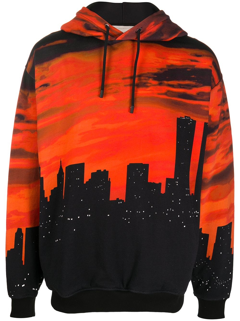 city scape print hoodie - 1