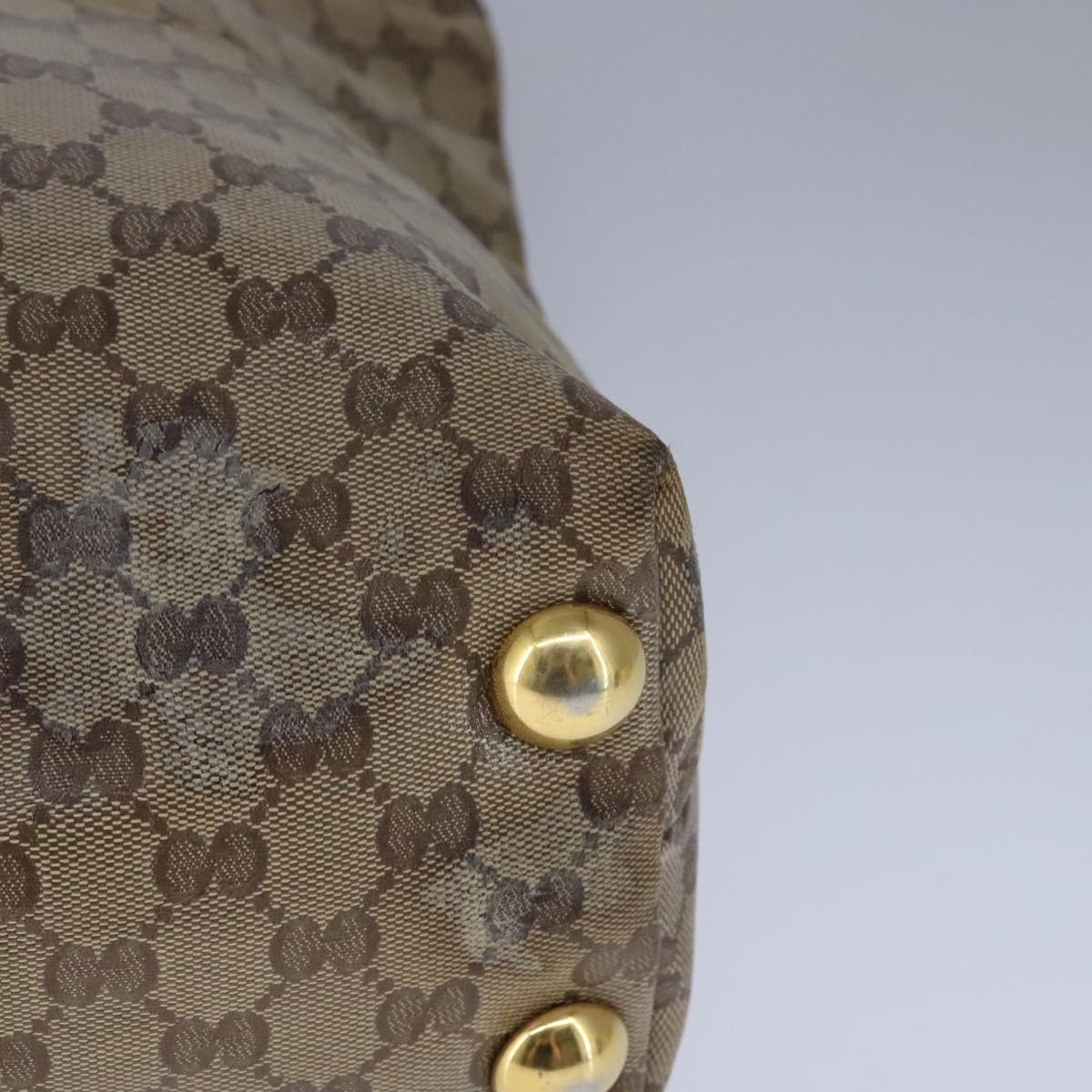 GUCCI GG Crystal Tote Bag Coated Canvas Beige Gold - 14