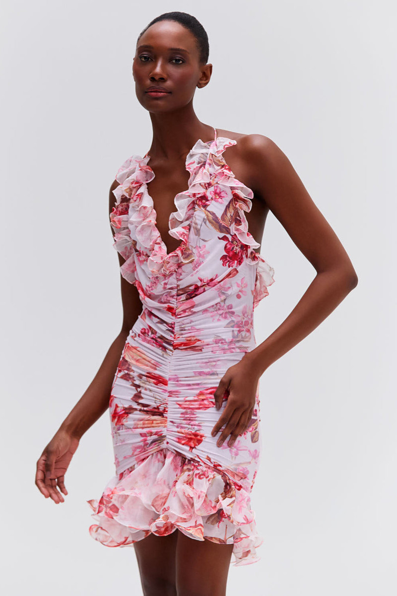 Floral Haze Stretch Tulle Sleeveless Mini Dress 1