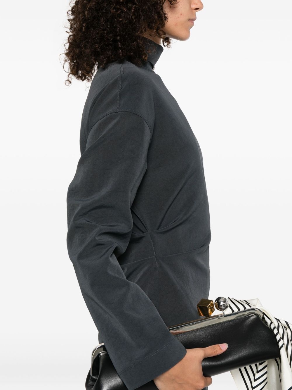 draped turtleneck maxi dress - 5