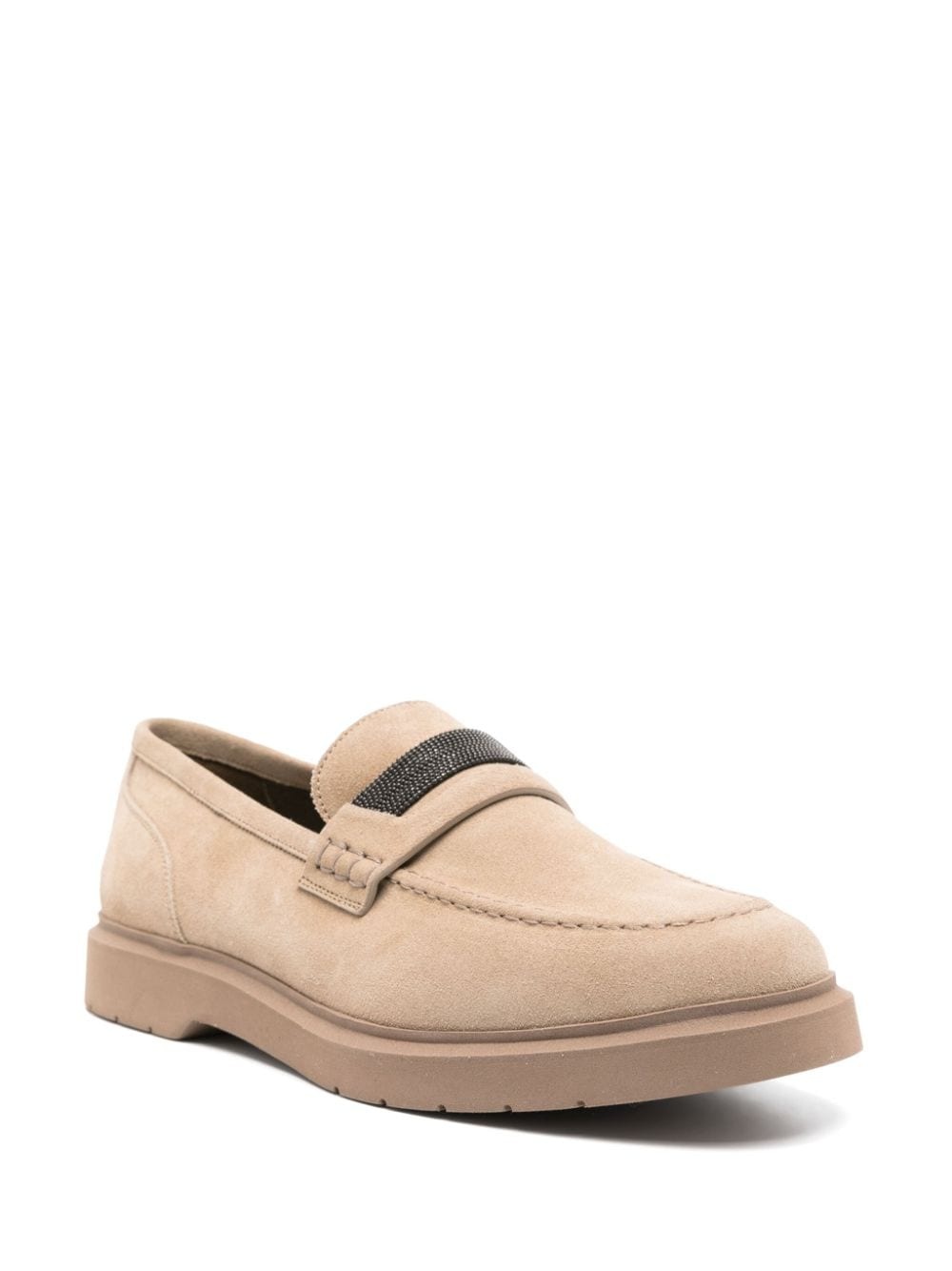 Monili-chain suede loafers - 2