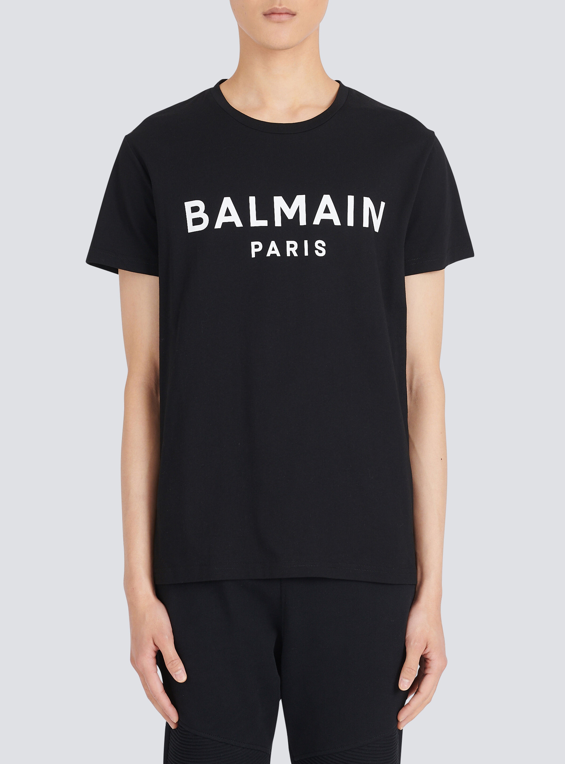 Eco-designed cotton T-shirt with Balmain Paris logo print - 6