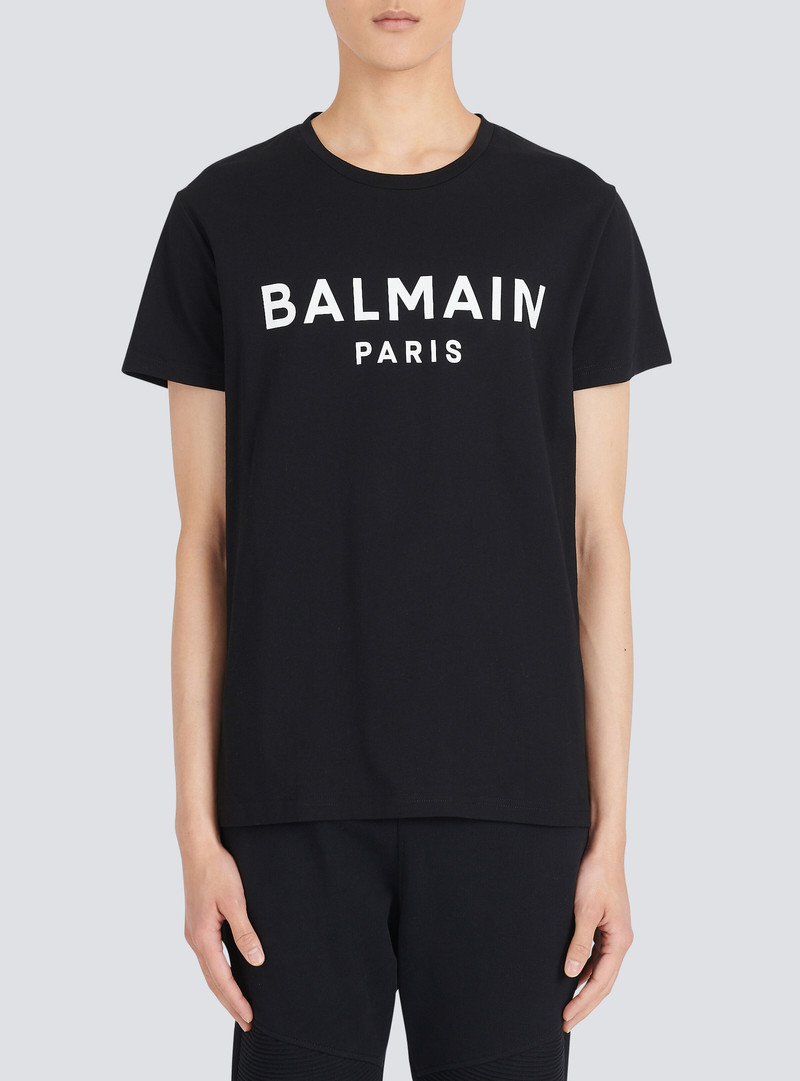 Eco-designed cotton T-shirt with Balmain Paris logo print 6