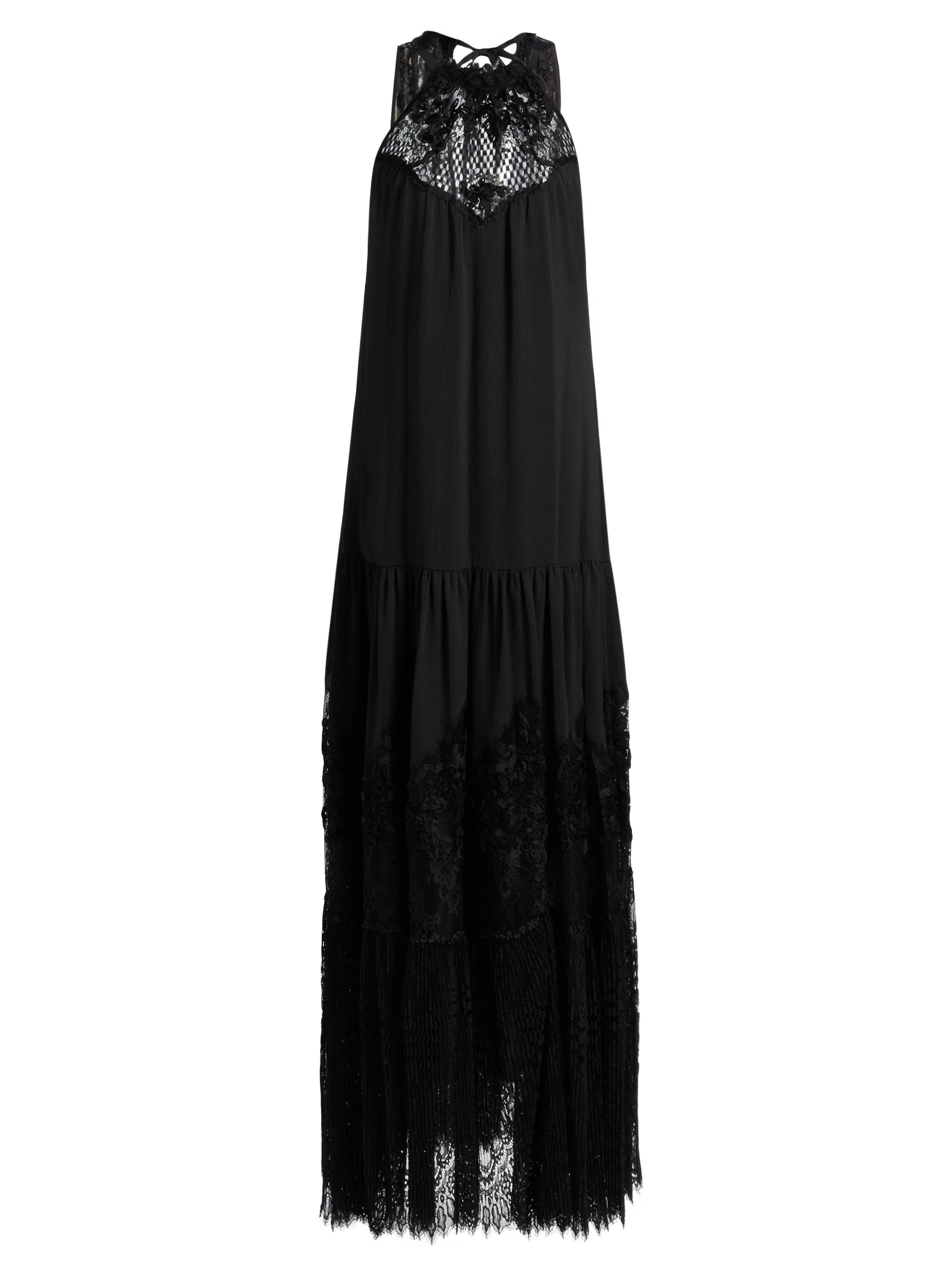 Women's Hallee Lace Embroidered Satin Maxi Dress - Black - 1