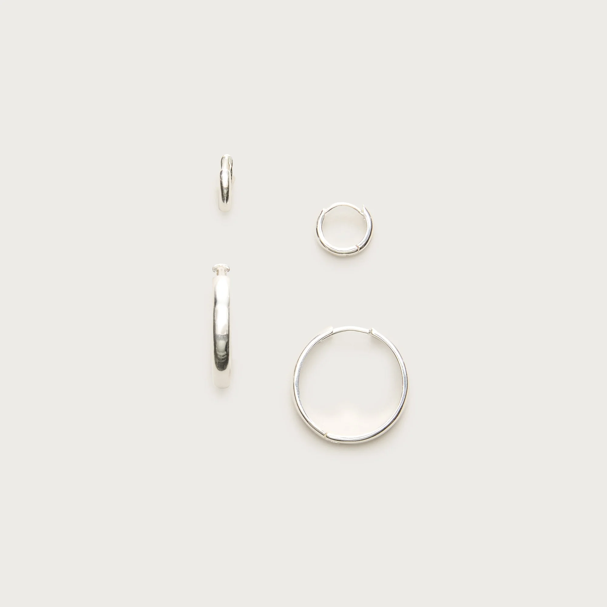 Demi-fine hoop earrings two-pack - 1