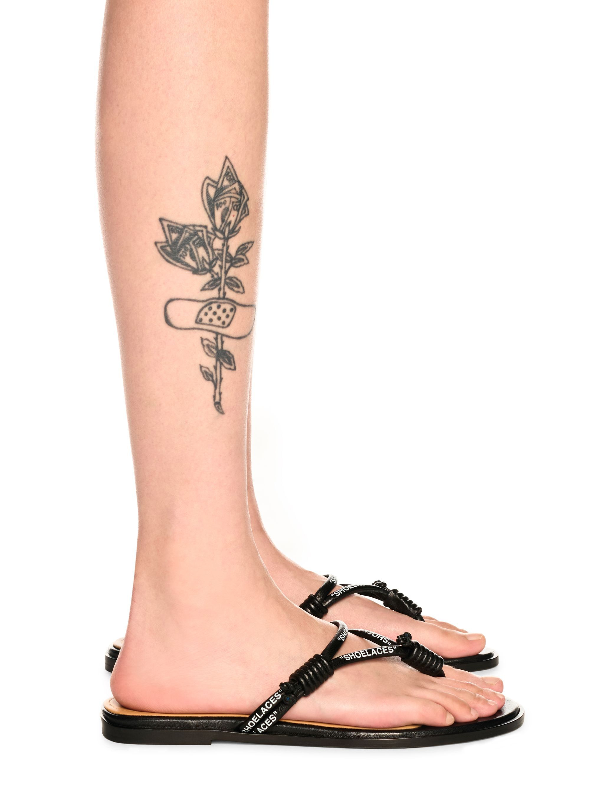 Black Shoelace Sandals - 2