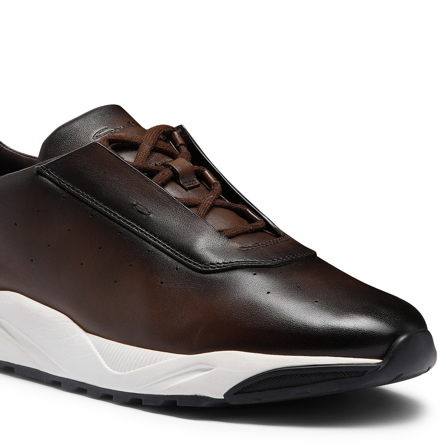 Men's dark brown leather sneaker - 5
