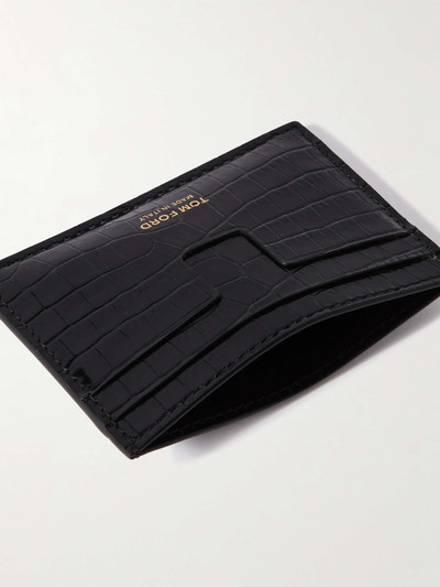 TOM FORD Croc-Effect Leather Cardholder outlook