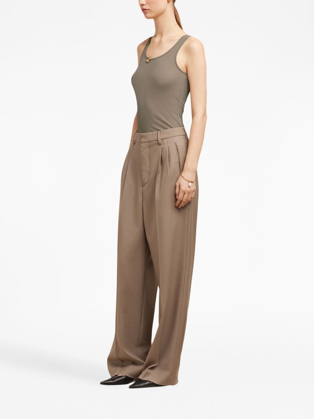 scoop-neck sleeveless tank top - 3