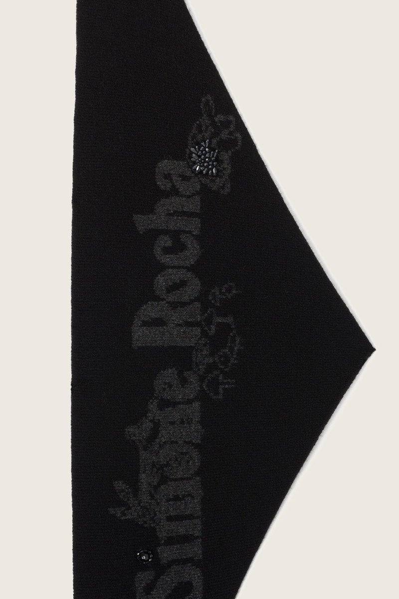 Simone Rocha Beaded Graphic Logo Knit Neckerchief outlook