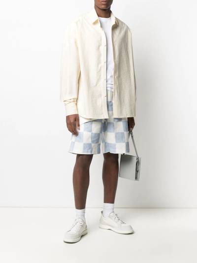 JACQUEMUS checkerboard-pattern cargo shorts outlook