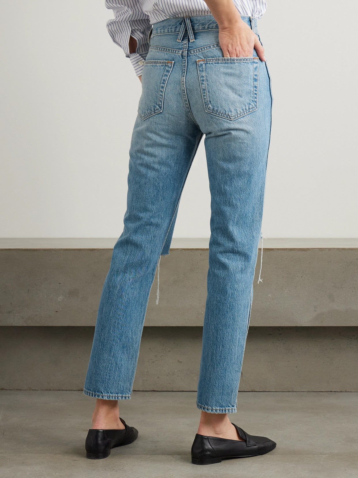 Virginia Distressed High-rise Slim-leg Jeans - 3