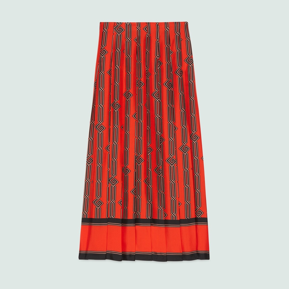 Square G chain print silk skirt - 1