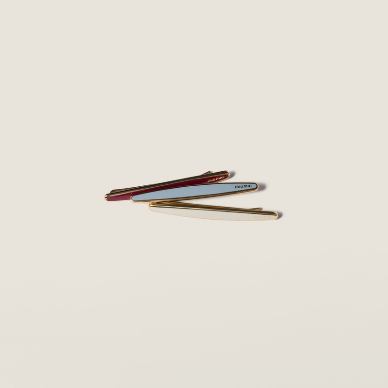 Enameled metal hair clips 1