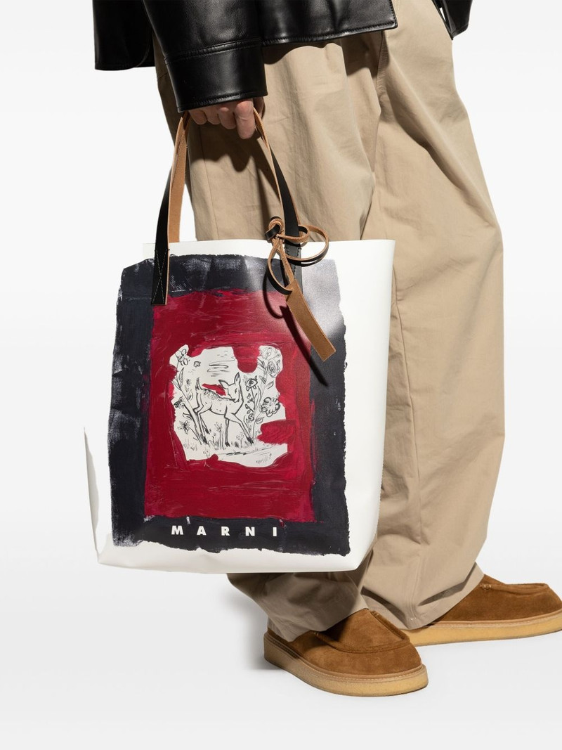 Marni painterly-print tote bag outlook