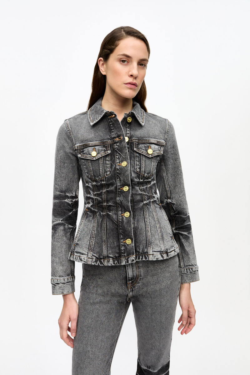 GANNI BLACK WASHED FUTURE DENIM BLAZER outlook