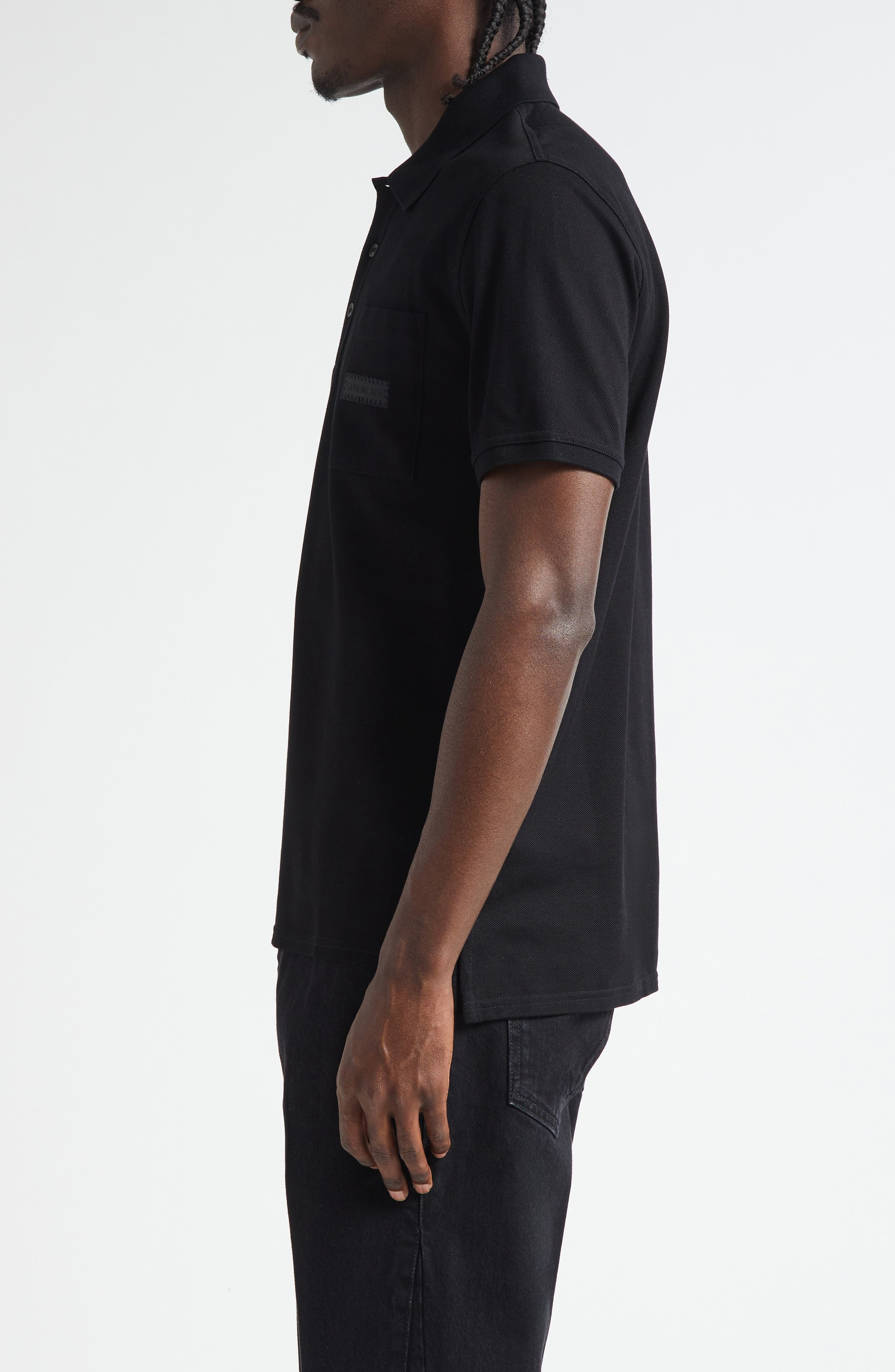 Givenchy Logo Patch Regular Fit Cotton Piqué Polo in Black at Nordstrom - 3