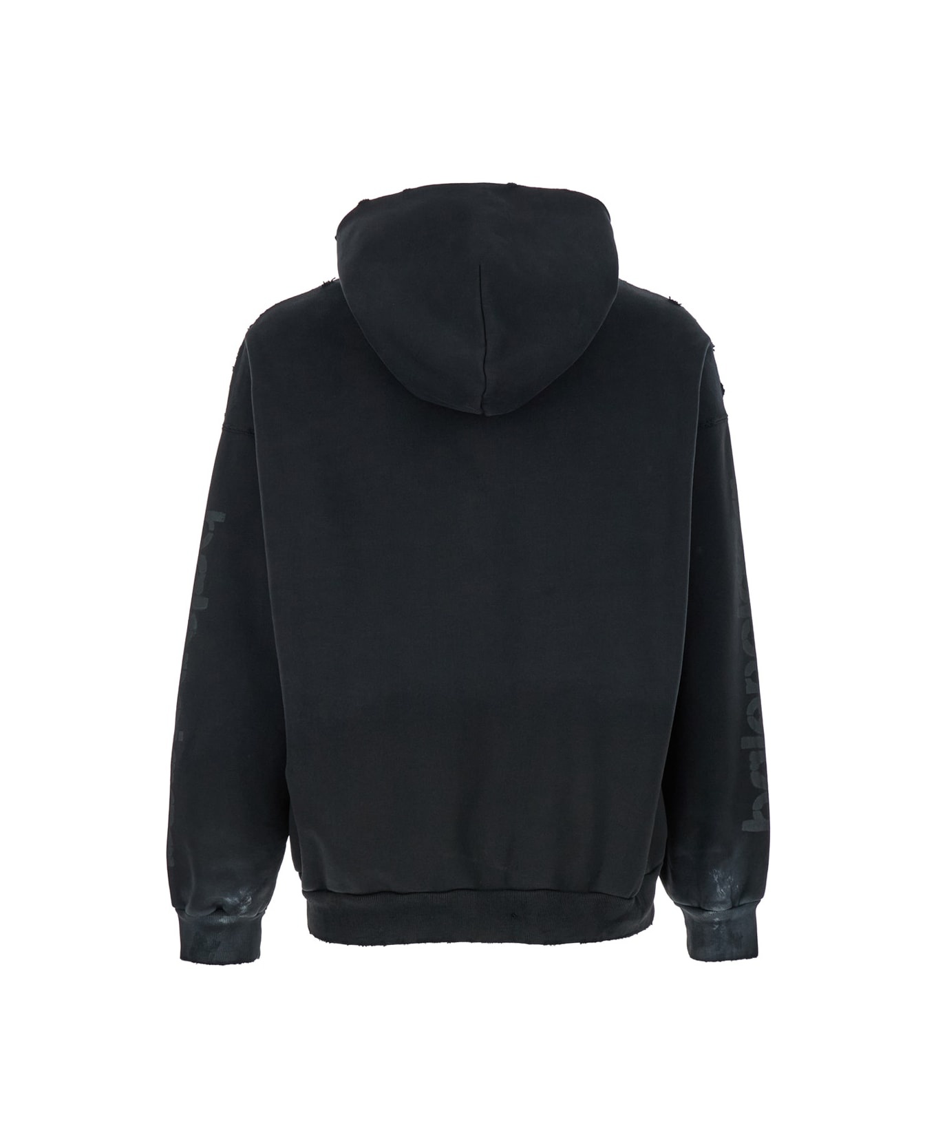 Black Hoodie With 3b Stencil Logo In Cotton Man - 2