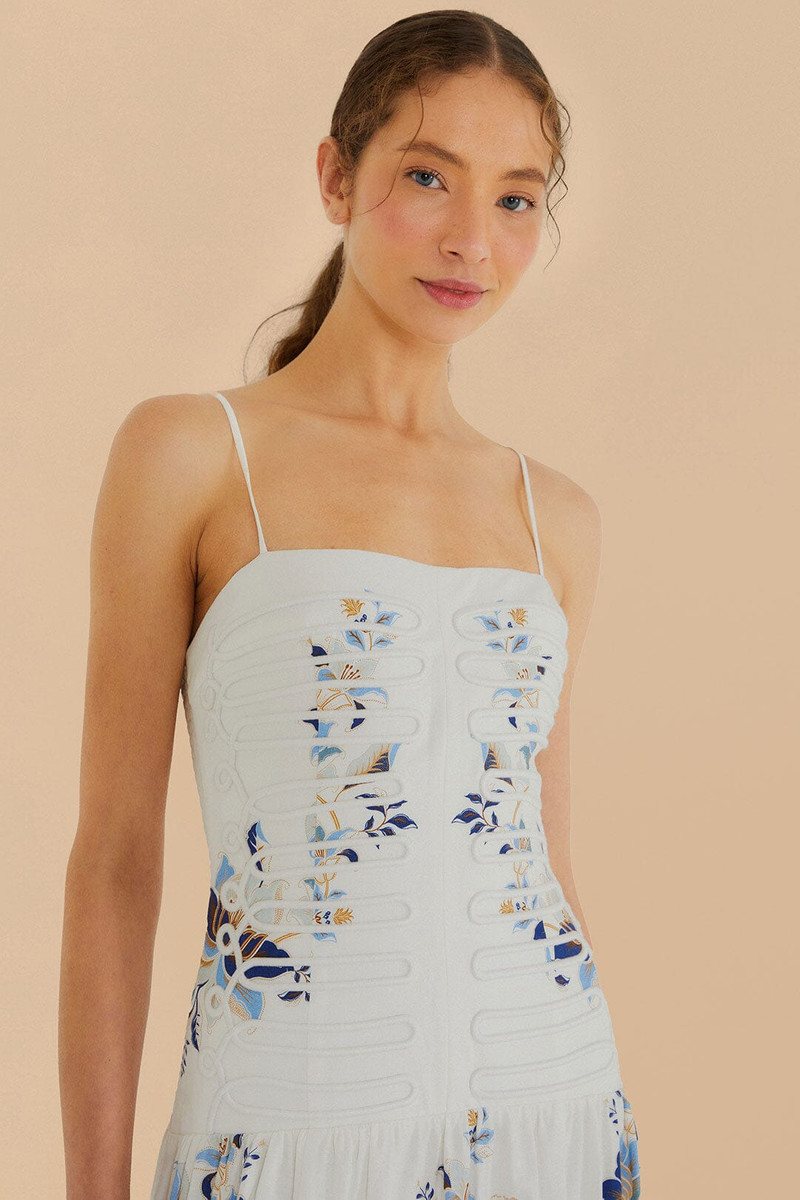 Off-White Mystic Blue Lotus Dreamscape Lenzing™ Ecovero™ Euroflax™ Midi Dress 3