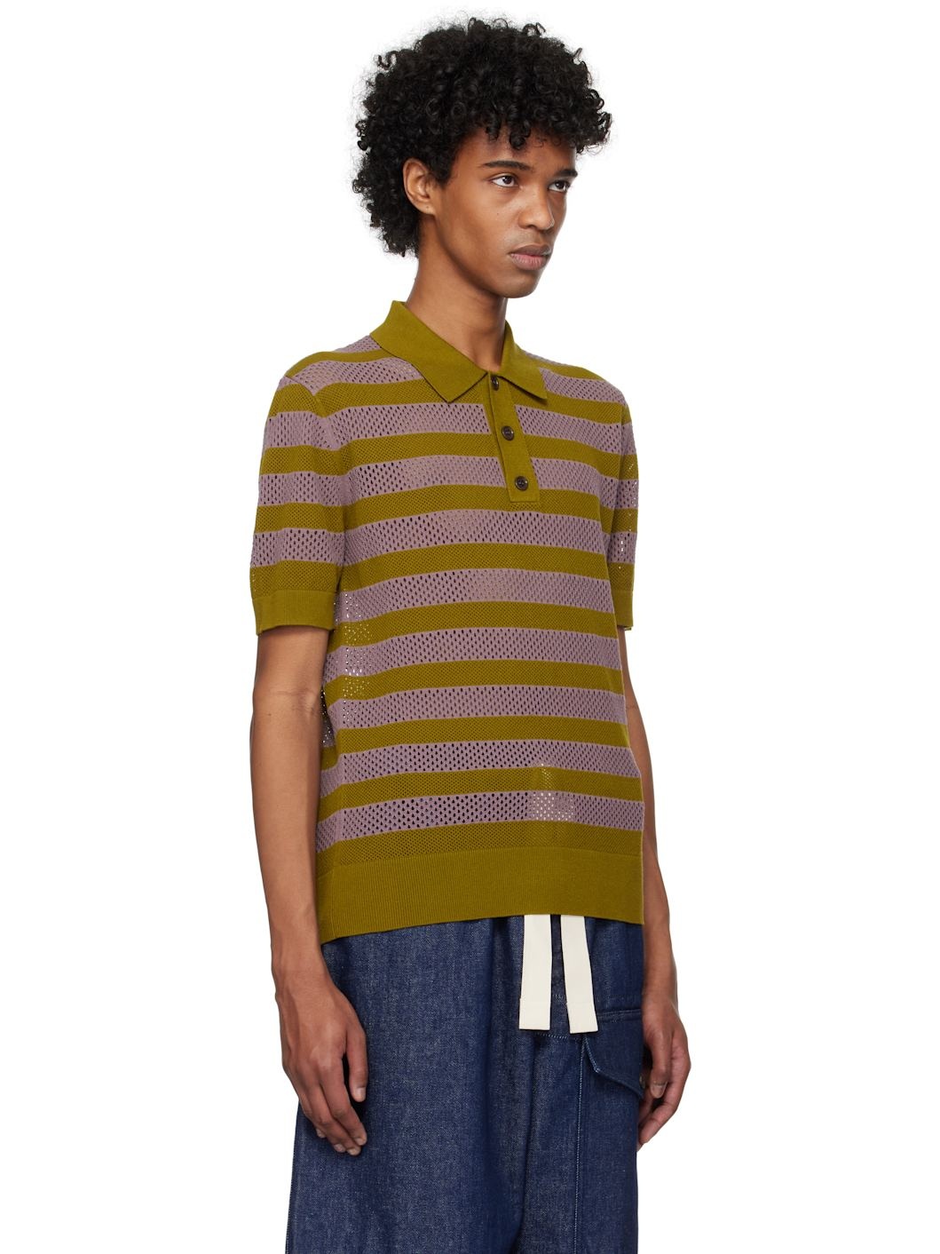 Green & Purple Striped Polo - 2