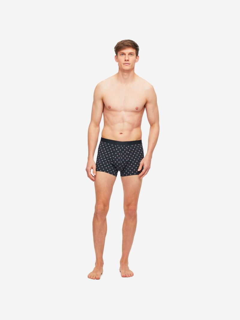 Derek Rose Men's Boxer Briefs Spot 5 Pima Cotton Stretch Navy outlook