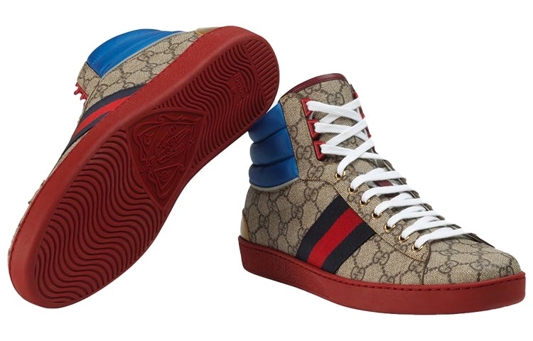 Gucci Ace GG High Top 'Blue Beige' 555144-92T20-9794 - 5