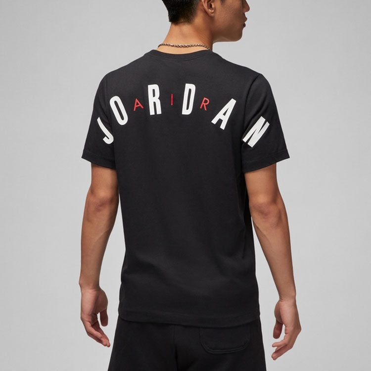 Air Jordan Alphabet Flying Man Logo Printing Round Neck Casual Short Sleeve Black DM1463-010 - 5