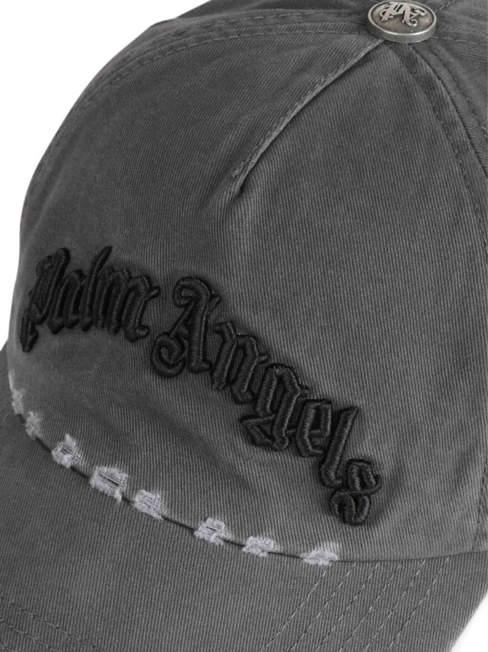 logo-embroidered distressed baseball cap - 4