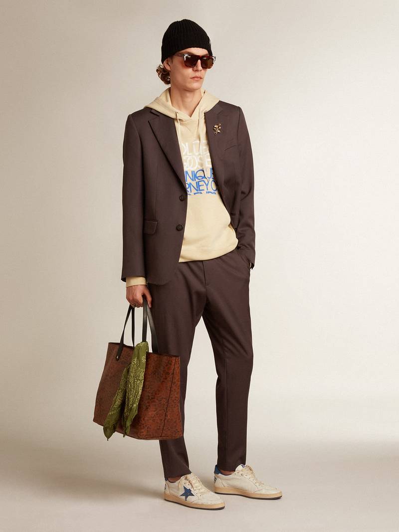 Golden Goose Marzipan-colored sweatshirt with lettering on the front outlook