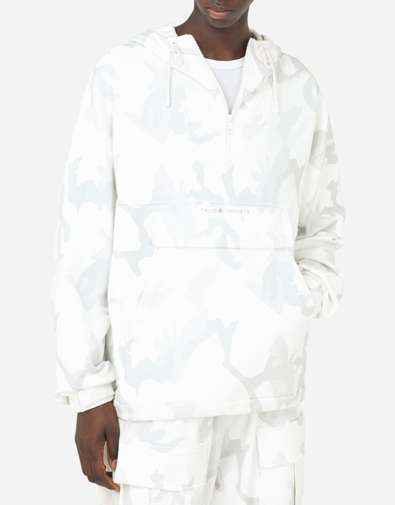 Jersey hoodie with camouflage print 5