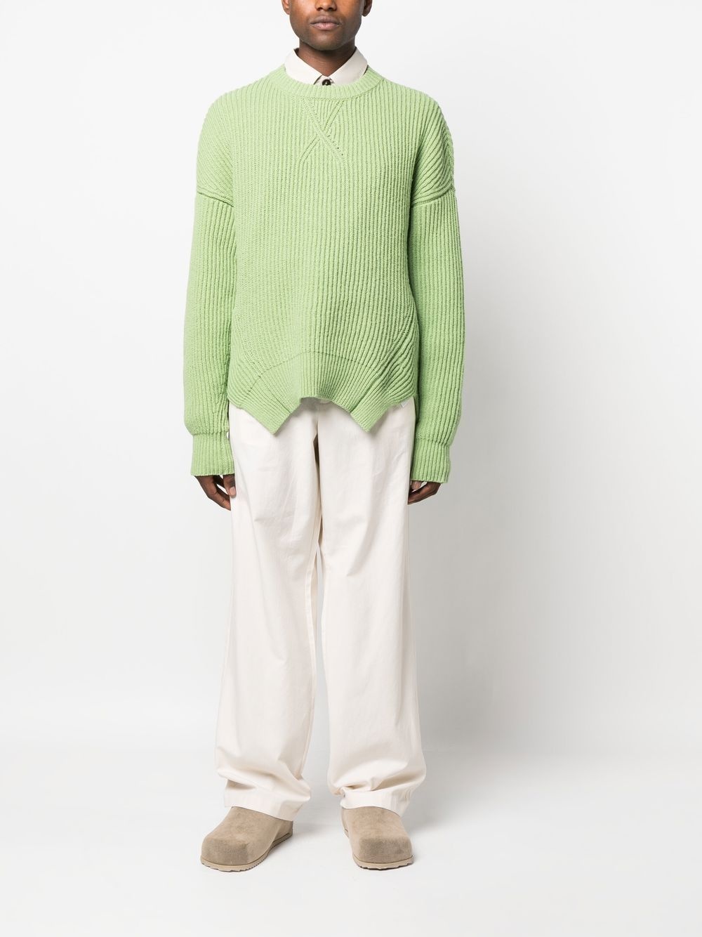 ribbed-knit wool-cotton sweater - 2