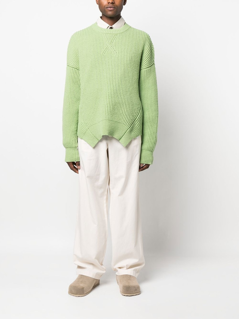 Jil Sander ribbed-knit wool-cotton sweater outlook
