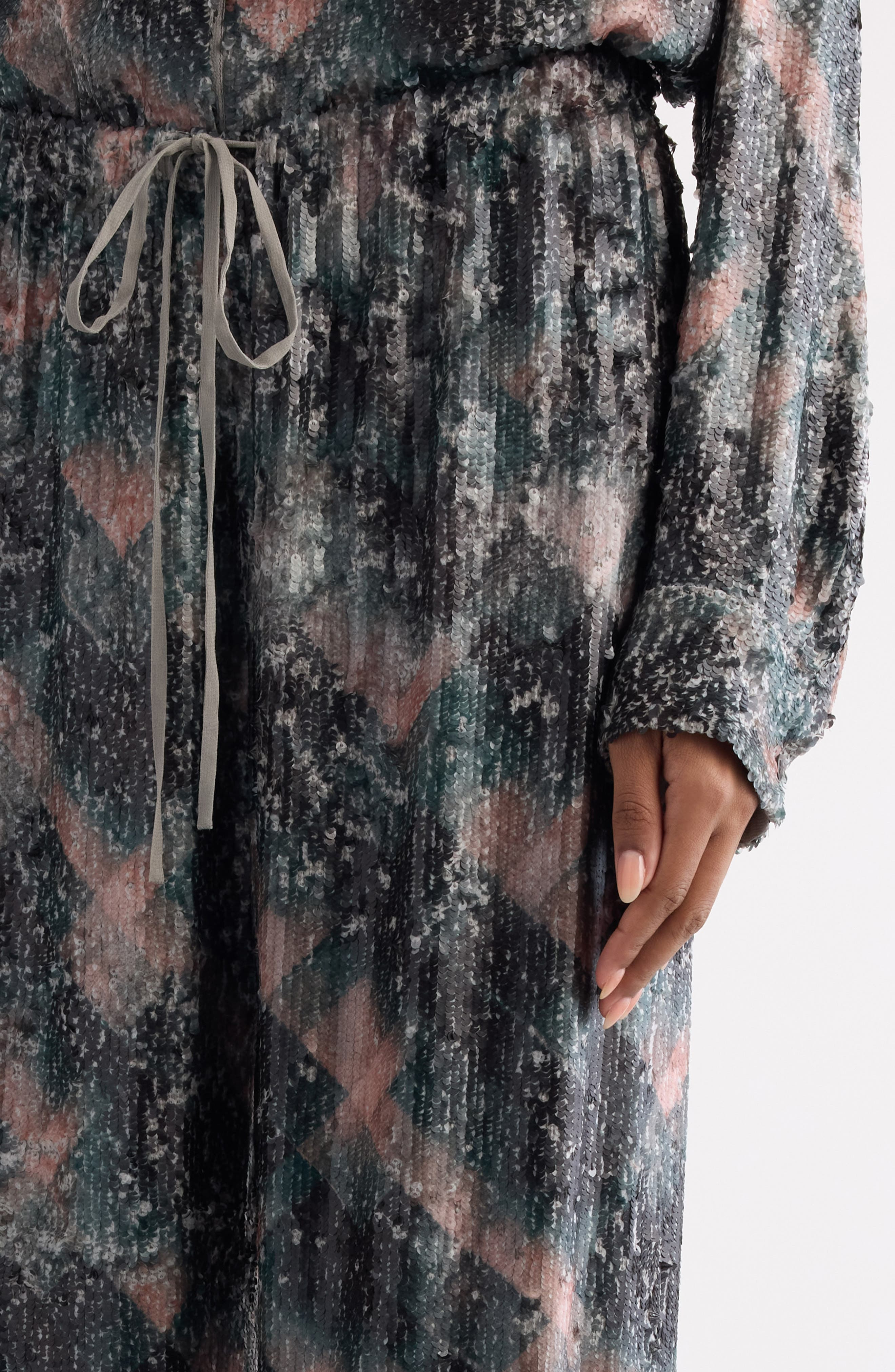 Dries Van Noten Puviss Sequin Embroidered Wide Leg Pants in Bottle at Nordstrom - 5