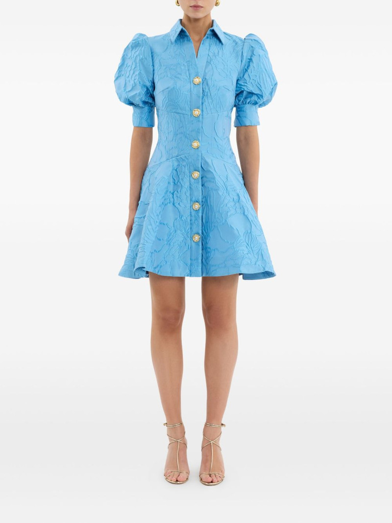 REBECCA VALLANCE puff-sleeve button aegir mini dress outlook