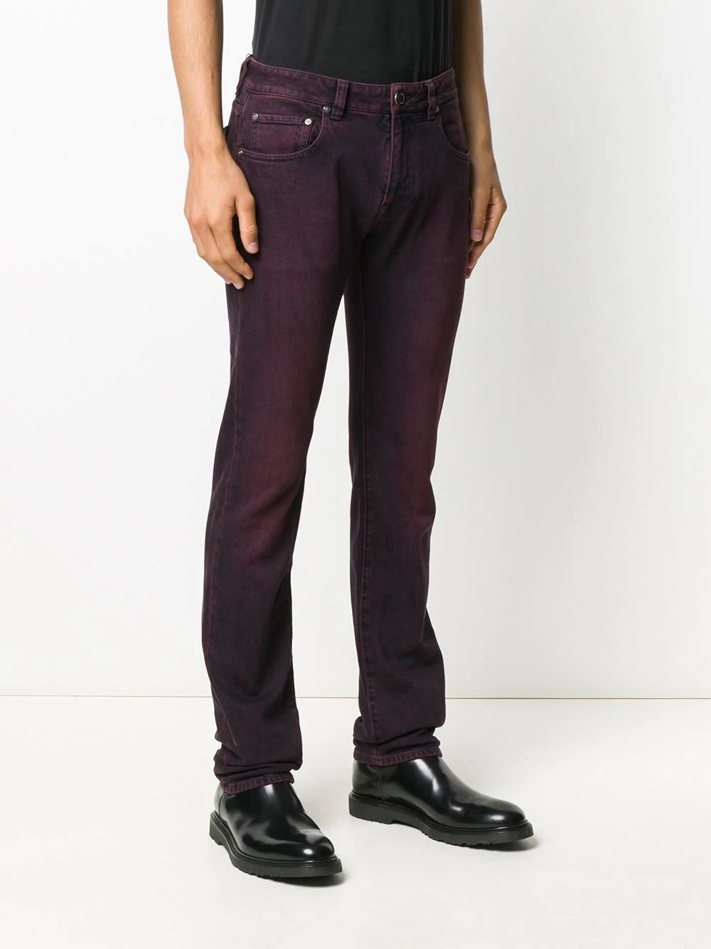 washed slim-fit jeans - 3