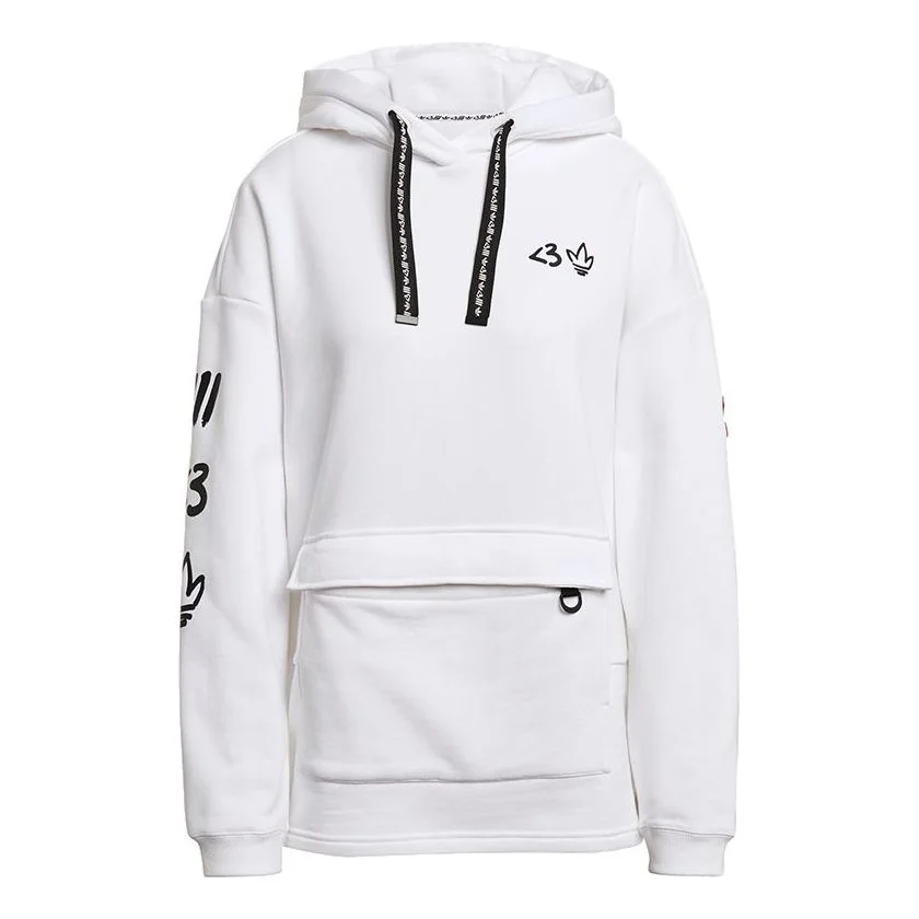 (WMNS) adidas originals Vday Hoodie 'White' H39033 - 1