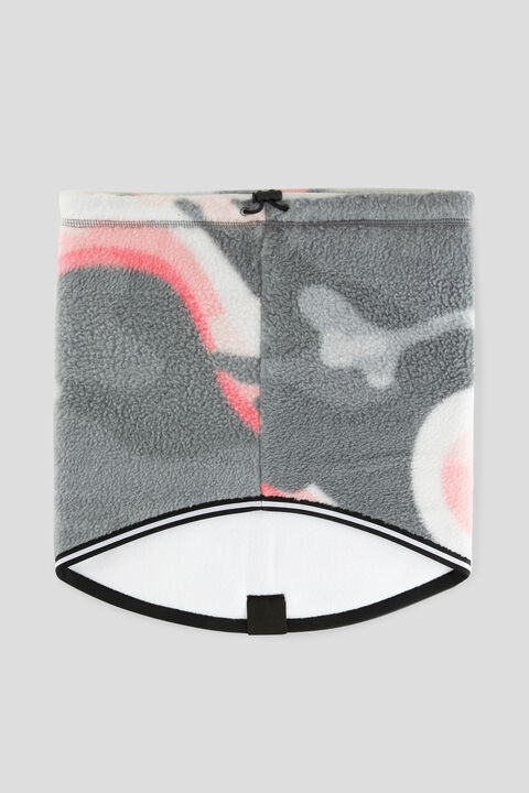 Arian fleece loop scarf in Gray/Pink 2