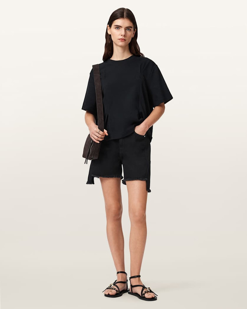 ALLSAINTS FRANKIE HIGH WAISTED DENIM SHORTS outlook