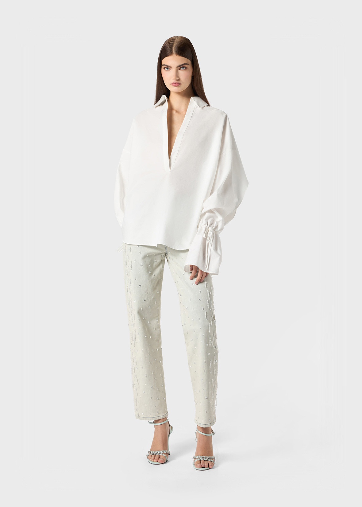 POLO NECK BLOUSE IN POPLIN - 2