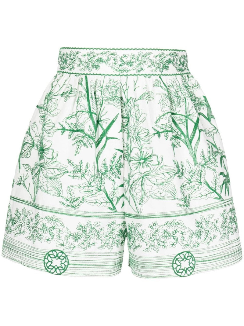 floral-print high-waist shorts 1