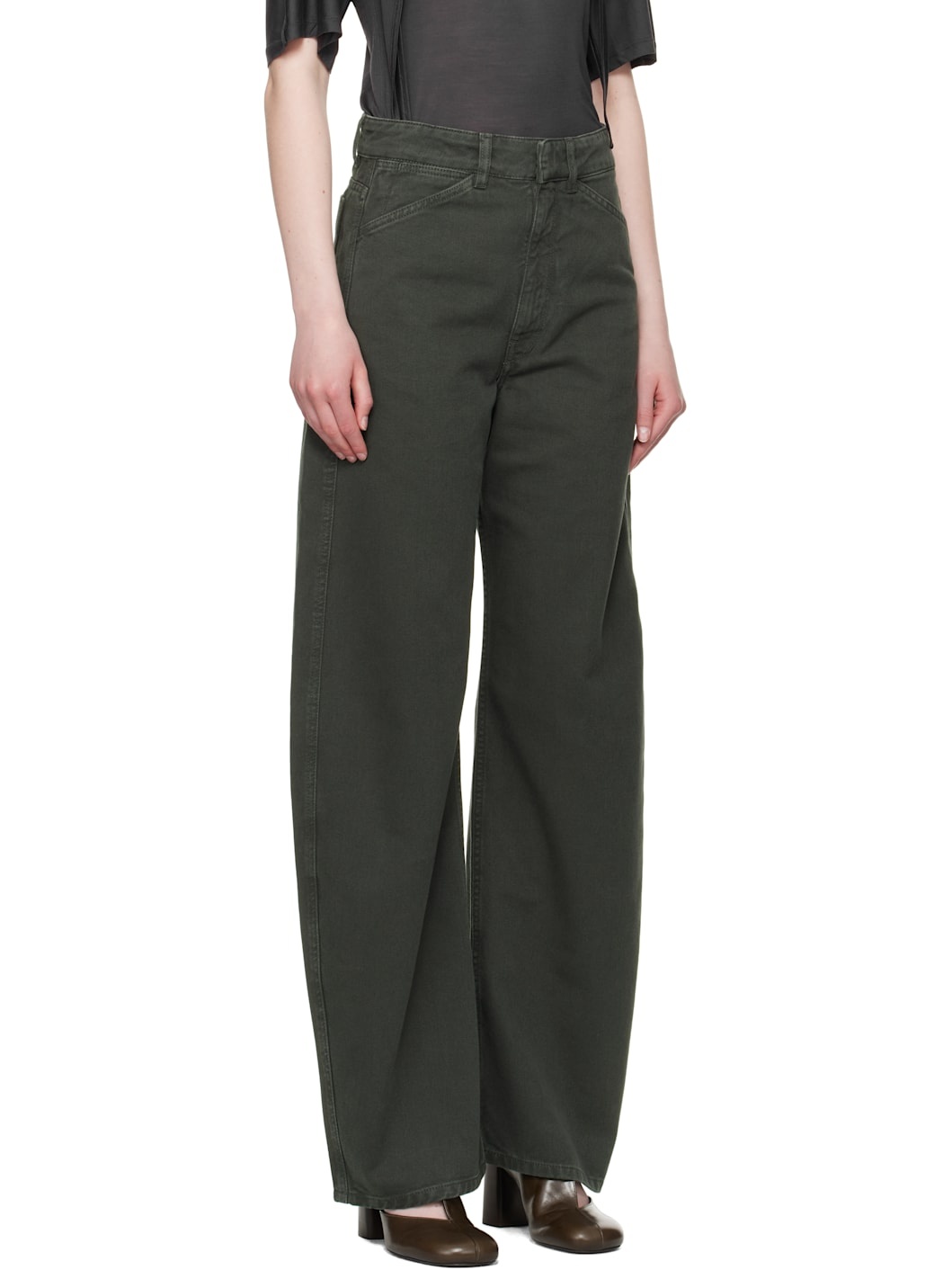 Black High Waisted Curved Jeans - 2