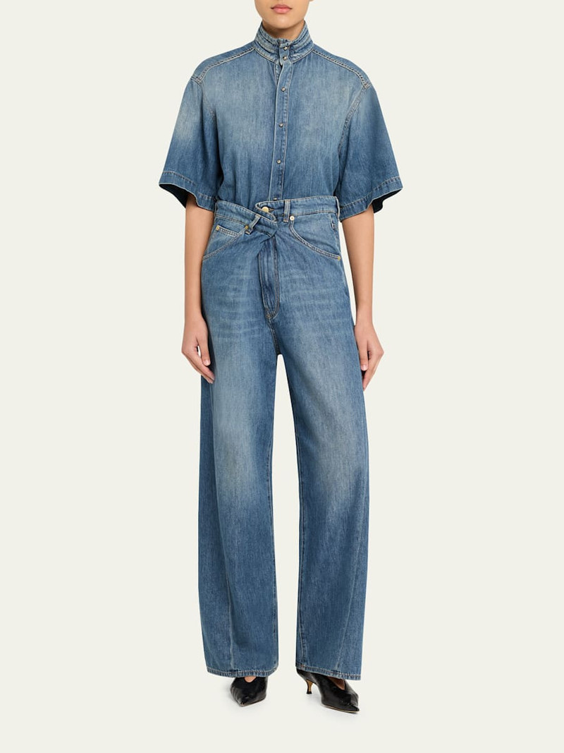 DARKPARK Ines Fold-Over Wide-Leg Jeans outlook