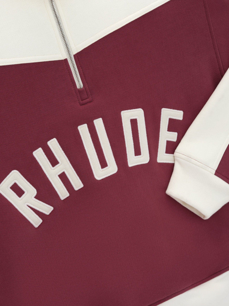 RHUDE CHAMONIX QUARTER-ZIP VARSITY 5