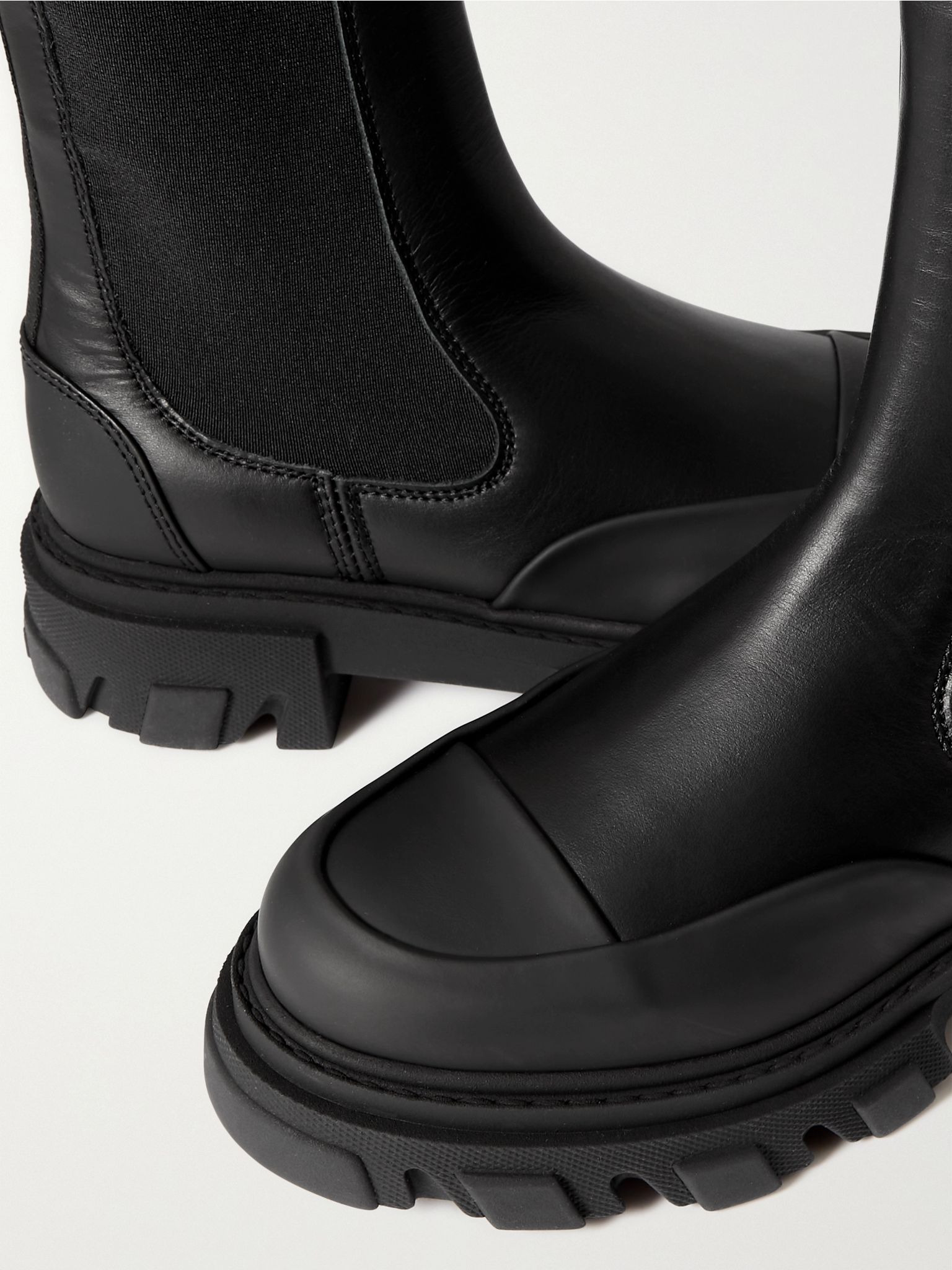+ NET SUSTAIN paneled recycled-leather Chelsea boots Black - 4