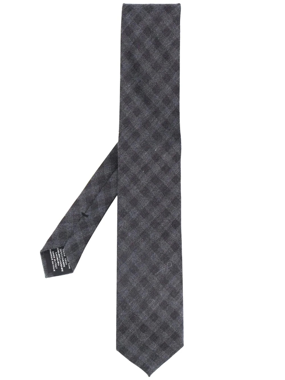 checked pattern necktie - 1