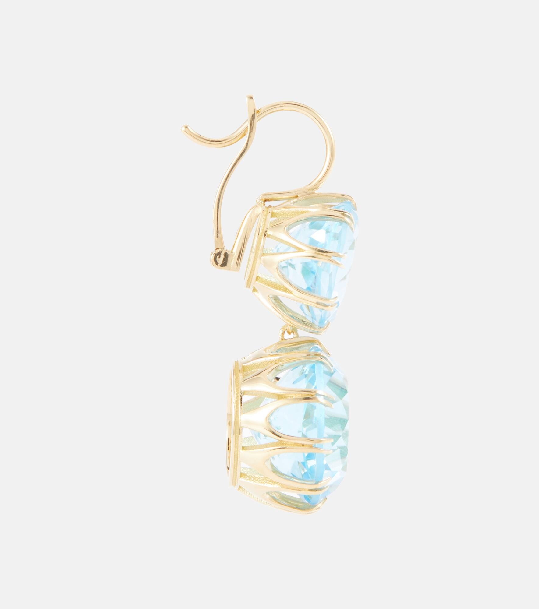 18kt yellow gold earrings with topaz - 4